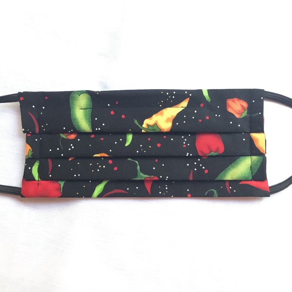 NTW - Handmade Adult Cloth Mask in Peppers/ Black